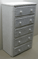 Wicker 5 Drawer Chest